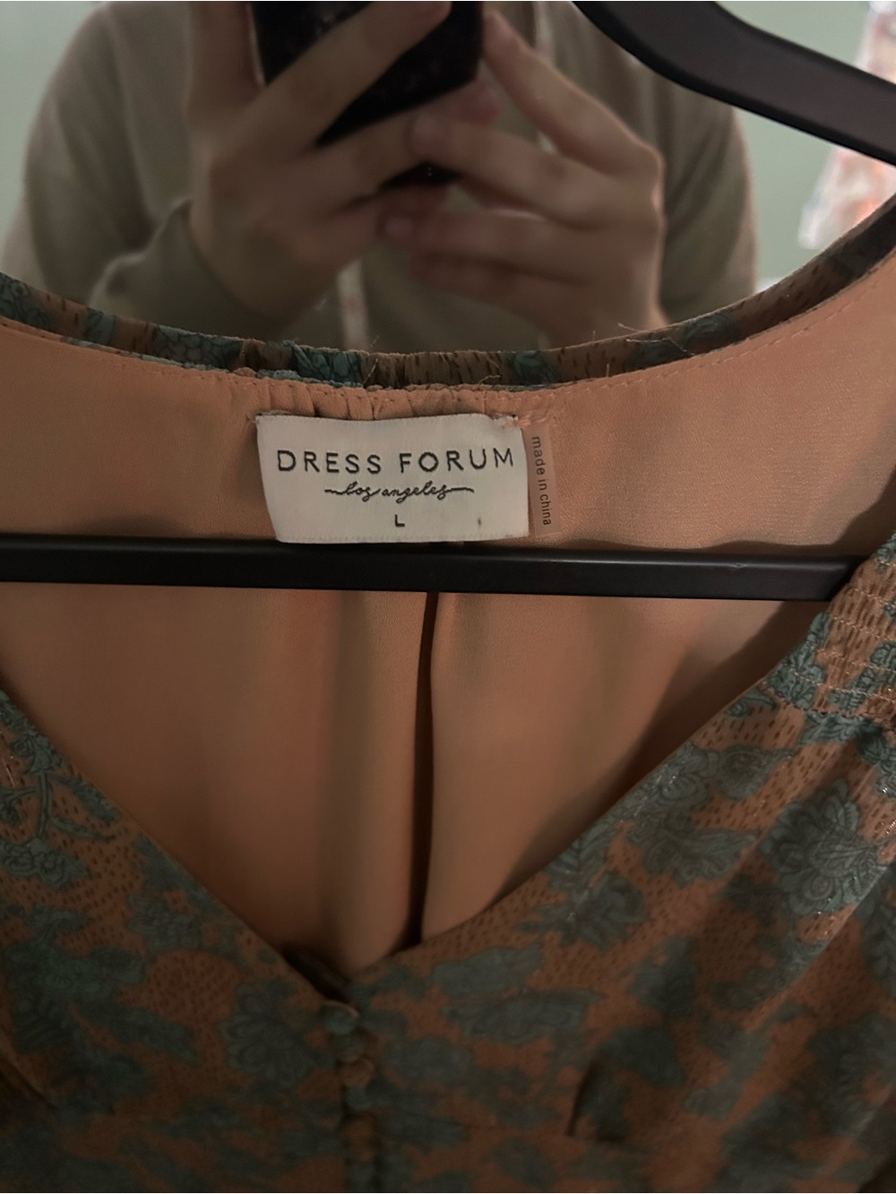 Dress Forum Maxi Lace Floral Dress in Tan & Green